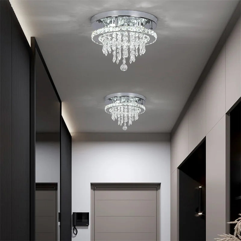 Vetrulus Crystal Ceiling Lamp With Remote Control LED Pendant Chandelier