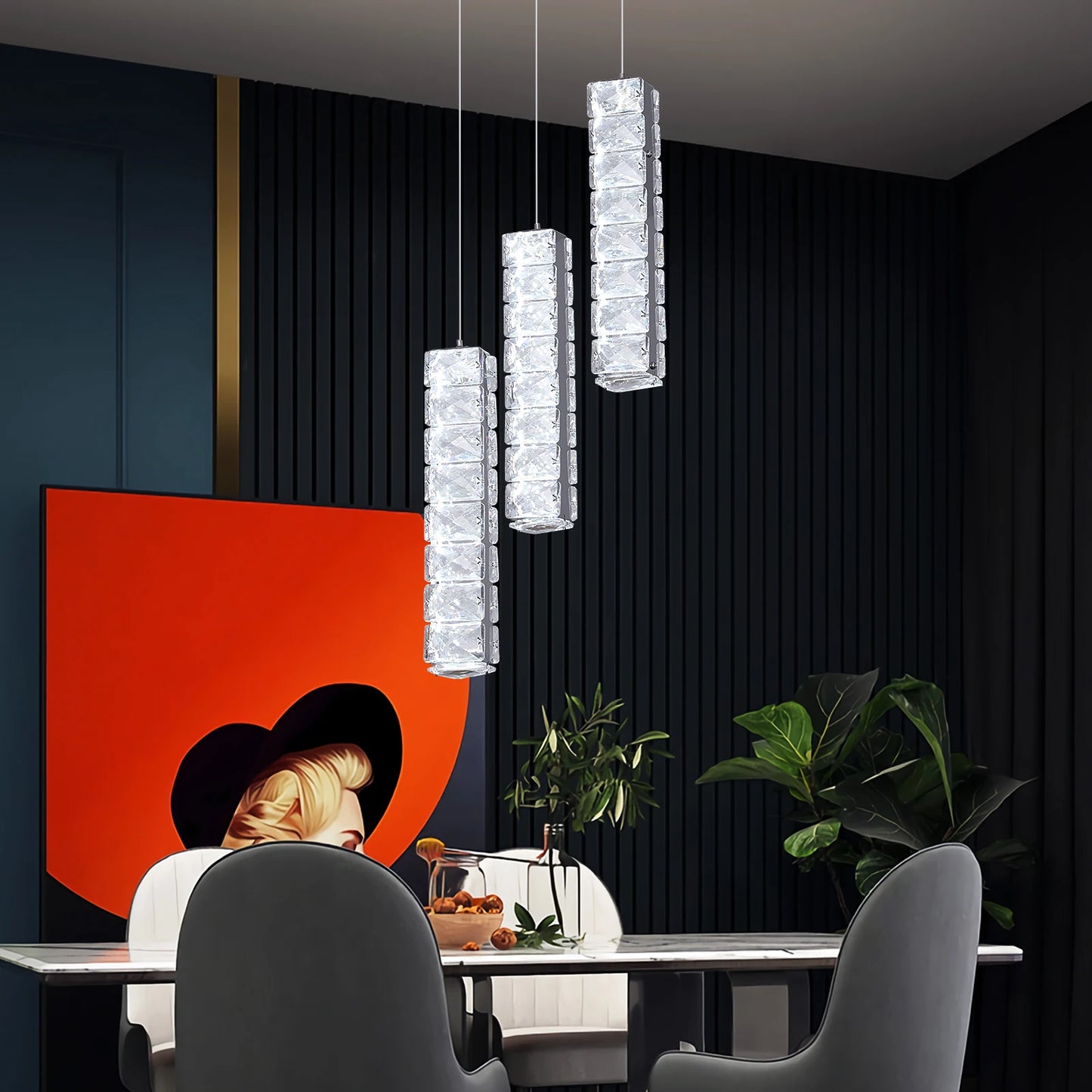 Vetrulus Nordic K9 Crystal Ceiling Lamp Pendant Chandelier