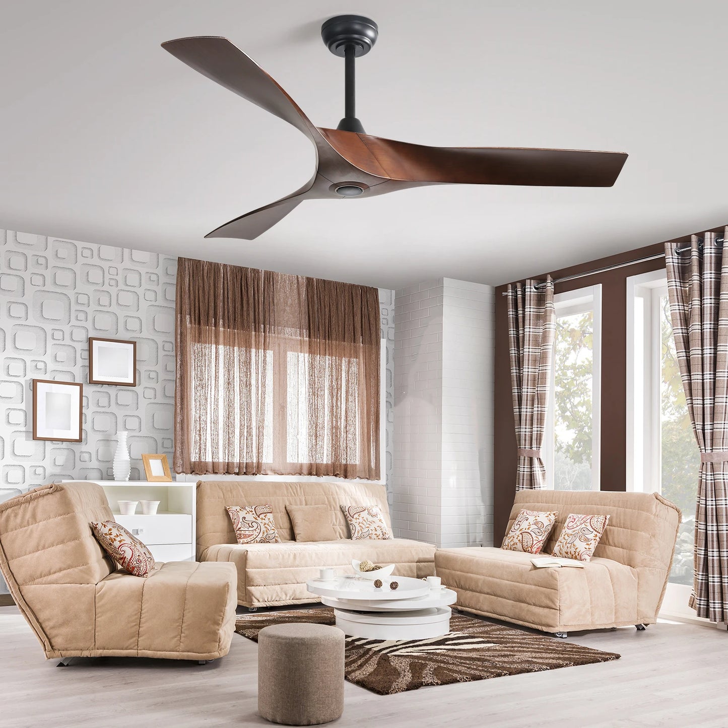 Sofucor Modern DC Ceiling Fan With Remote Control 6 Speeds