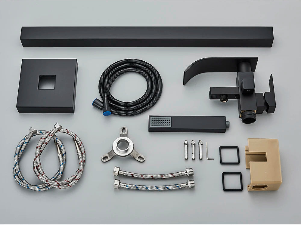 Poqihy Chrome Floor Mounted Bathtub Faucet Swivel Waterfall