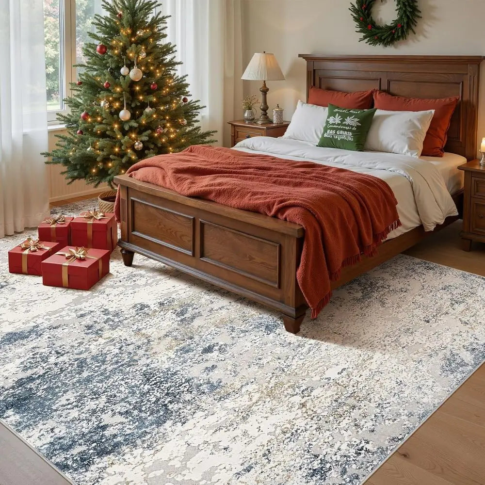 Indoor Flat-Woven Polyester Rug Solid Pattern