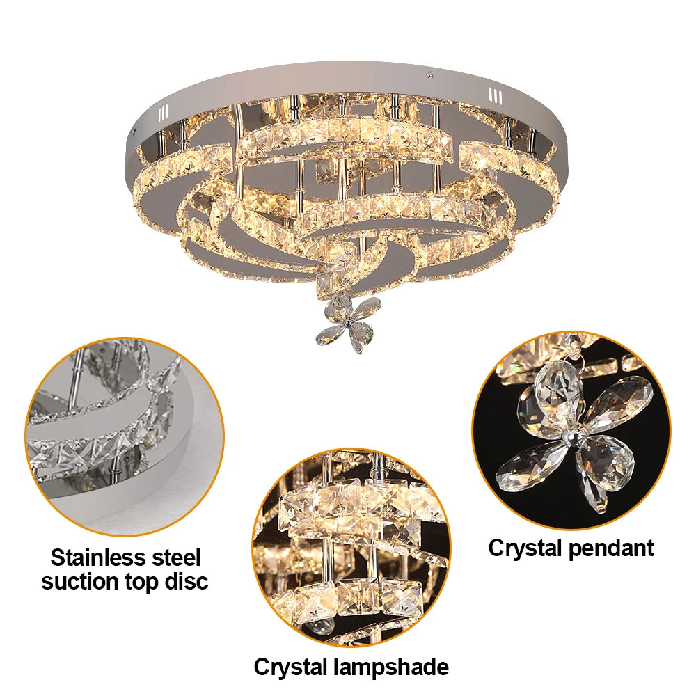 VETRULUS Luxury K9 Crystal Chandelier LED Pendant Light