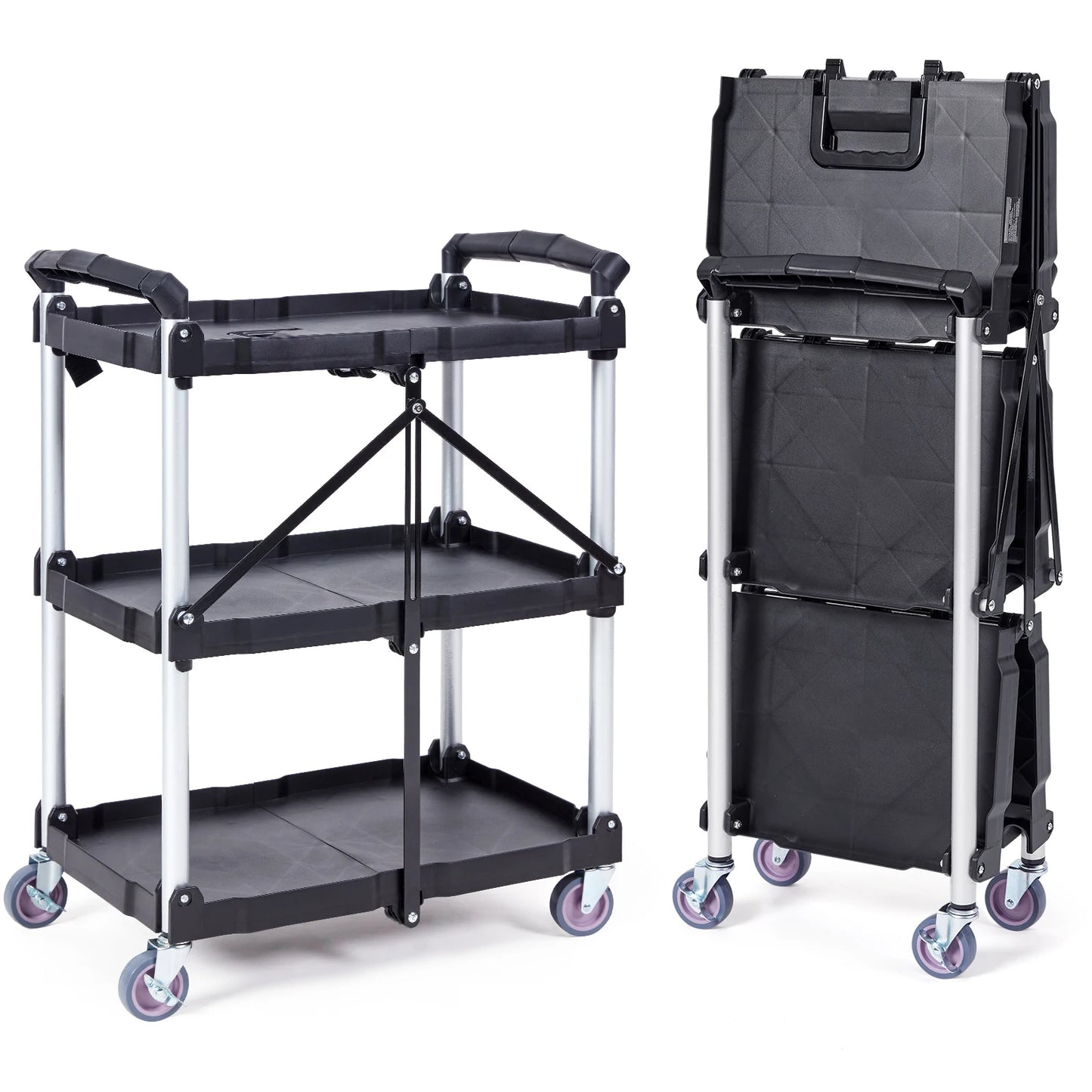 SucceBuy 3 Tier Folding Utility Cart