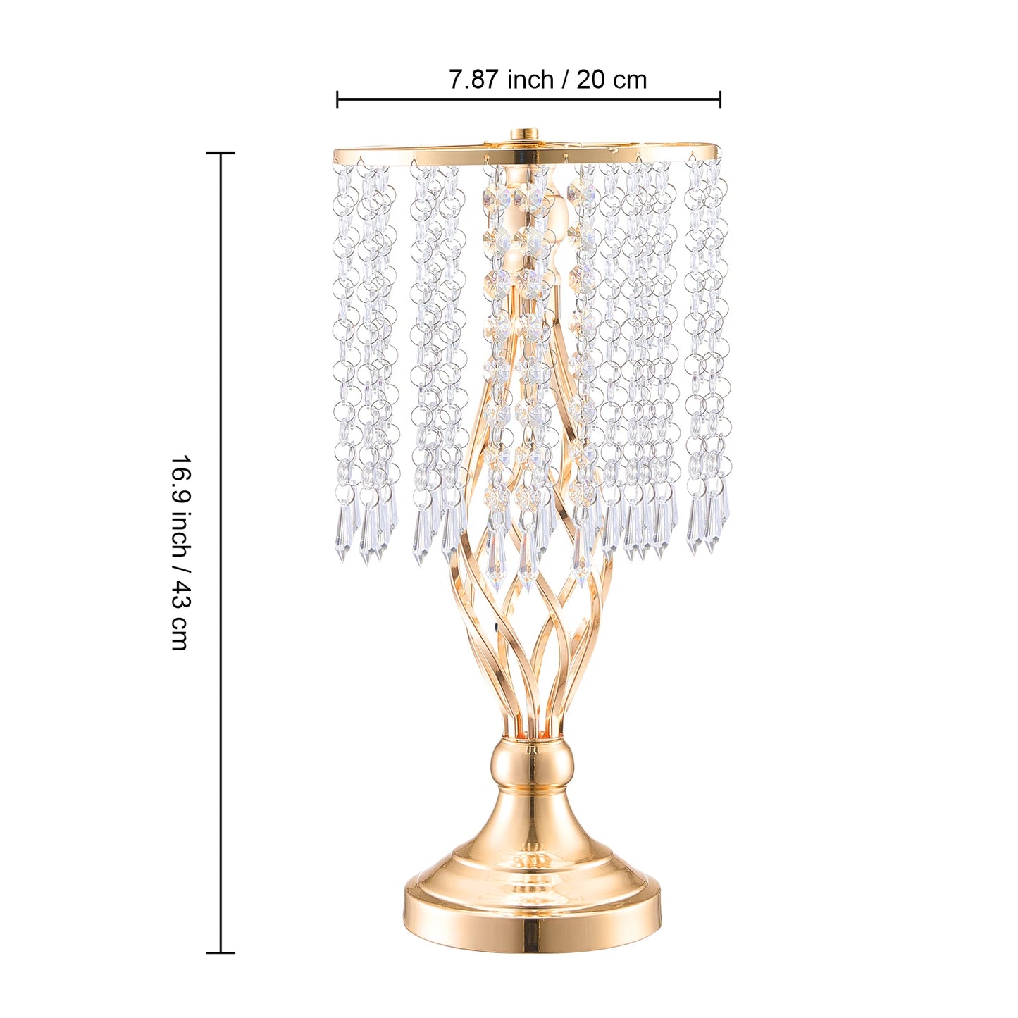NONECN Tall Crystal Wedding Flower Stand Metal Centerpiece Vase