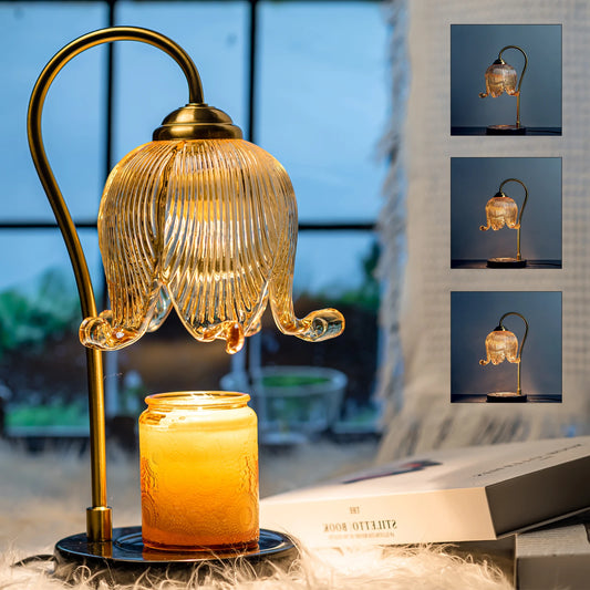 Tulip Flower Warm Candle Lamp French Retro Bedside Table Lamp