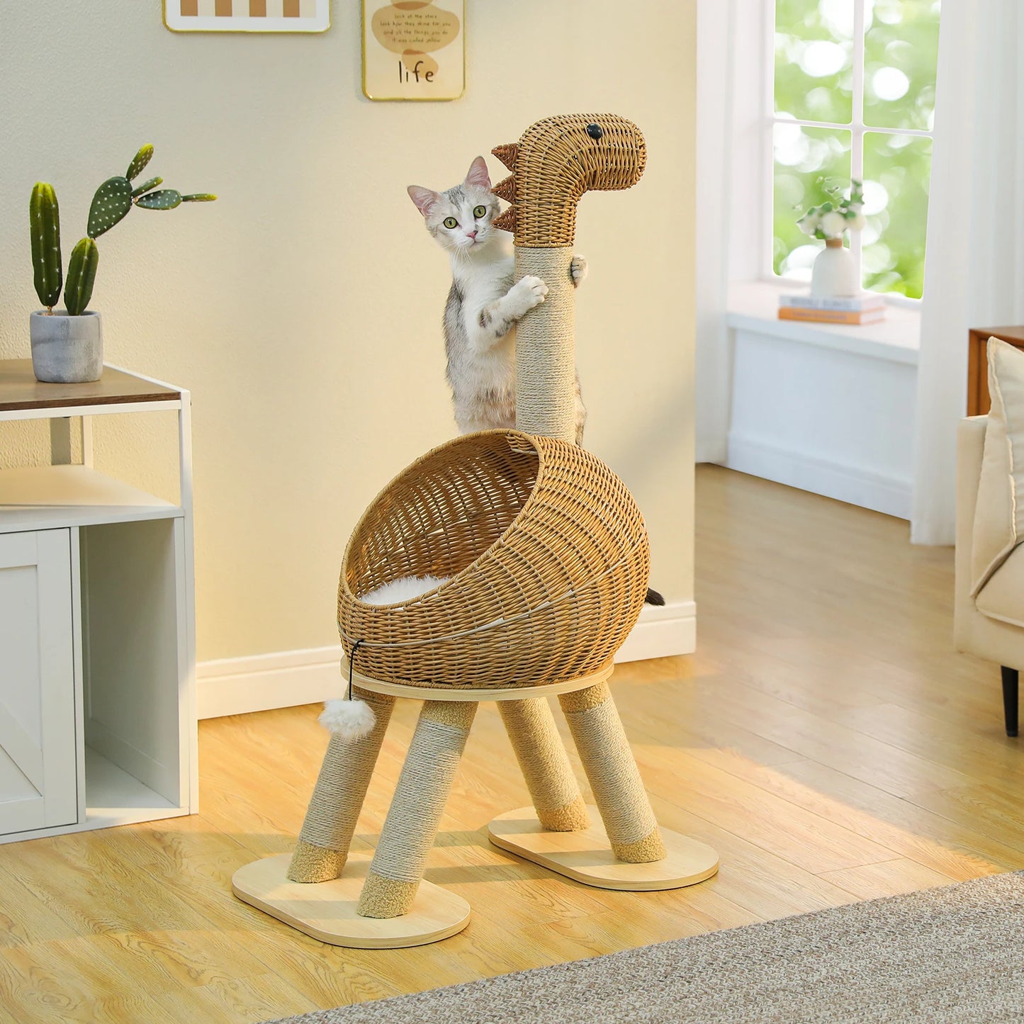PAWZ Road Dinosaur Cat Tree Tower With Sisal Scratching Post