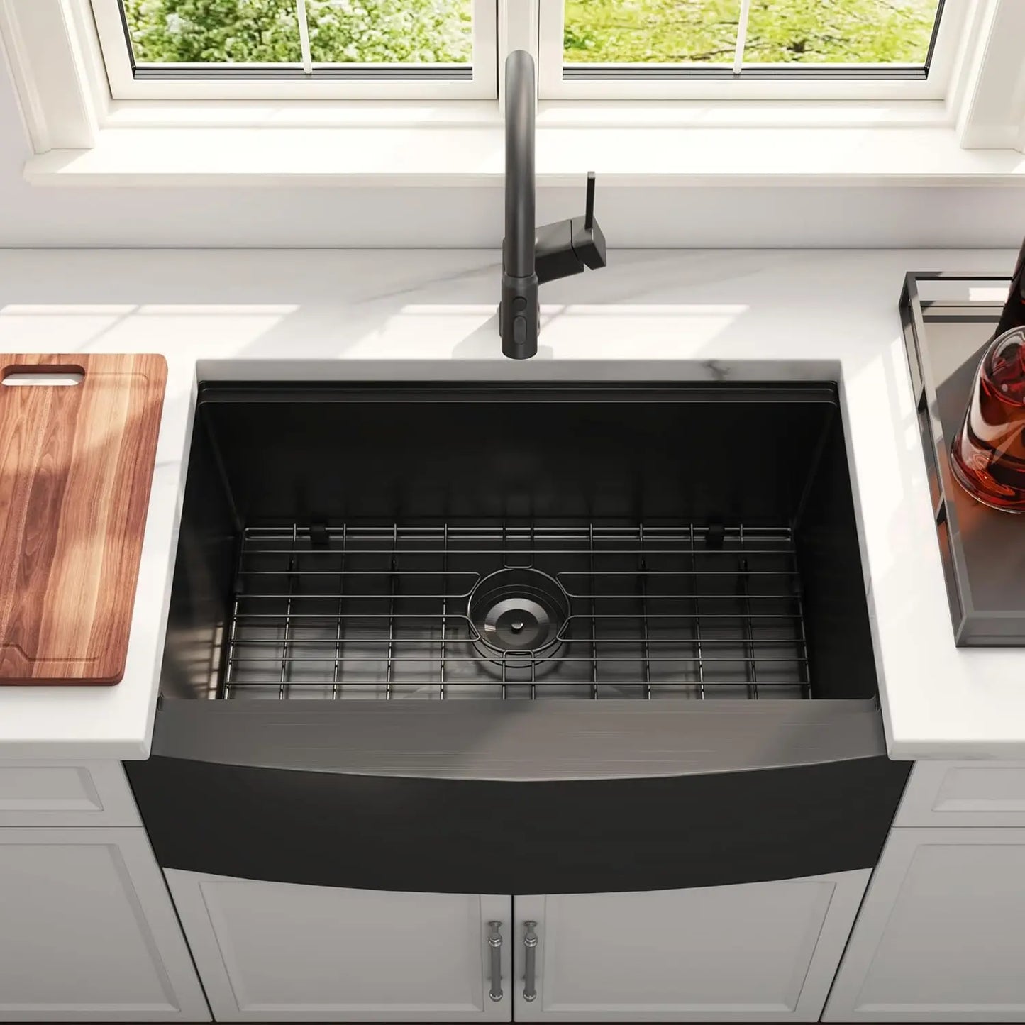 Stainless Steel Farmhouse Undermount Workstation Sink With Apron Front