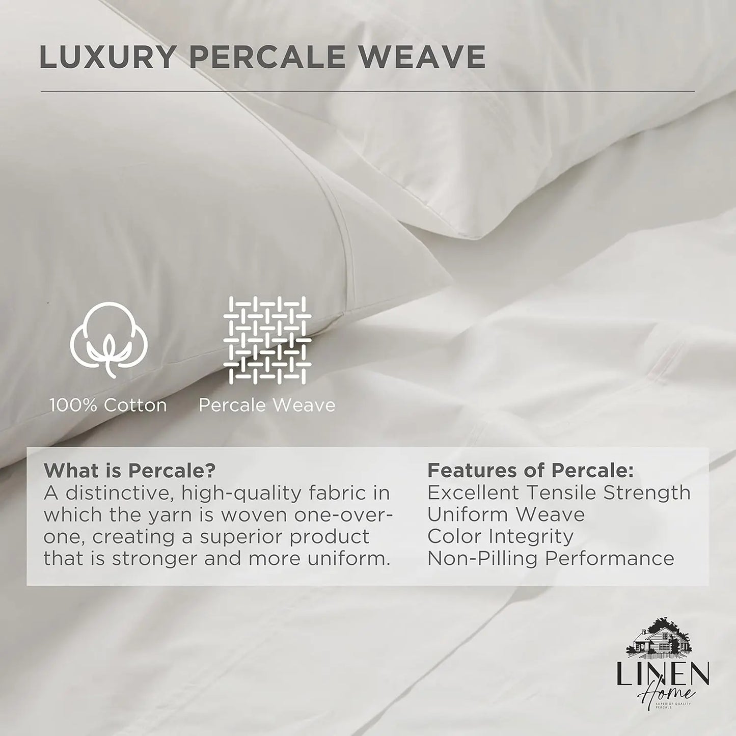 100 Percent Cotton Percale Fitted Sheet With Crisp Bed Linen