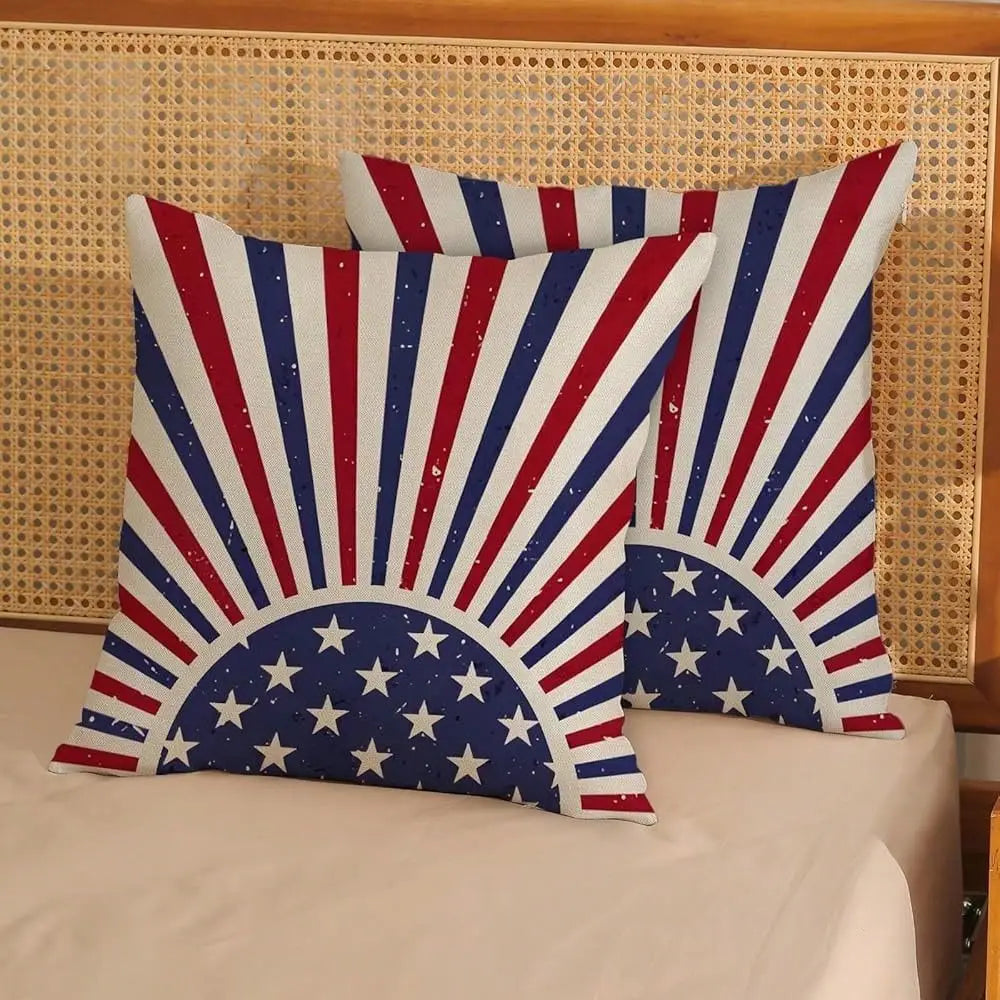 July Patriotic Pillow Covers 2 Pack