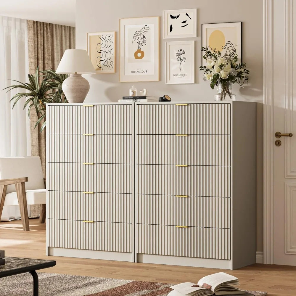 Tall Dresser With Gold Handles