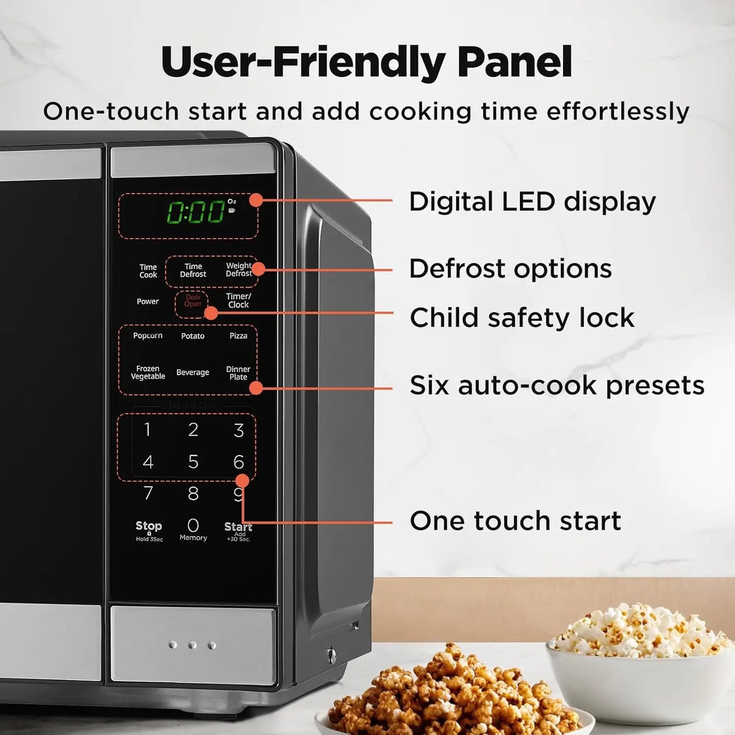 BLACK+DECKER Microwave Countertop Oven With Auto Menus, 900W