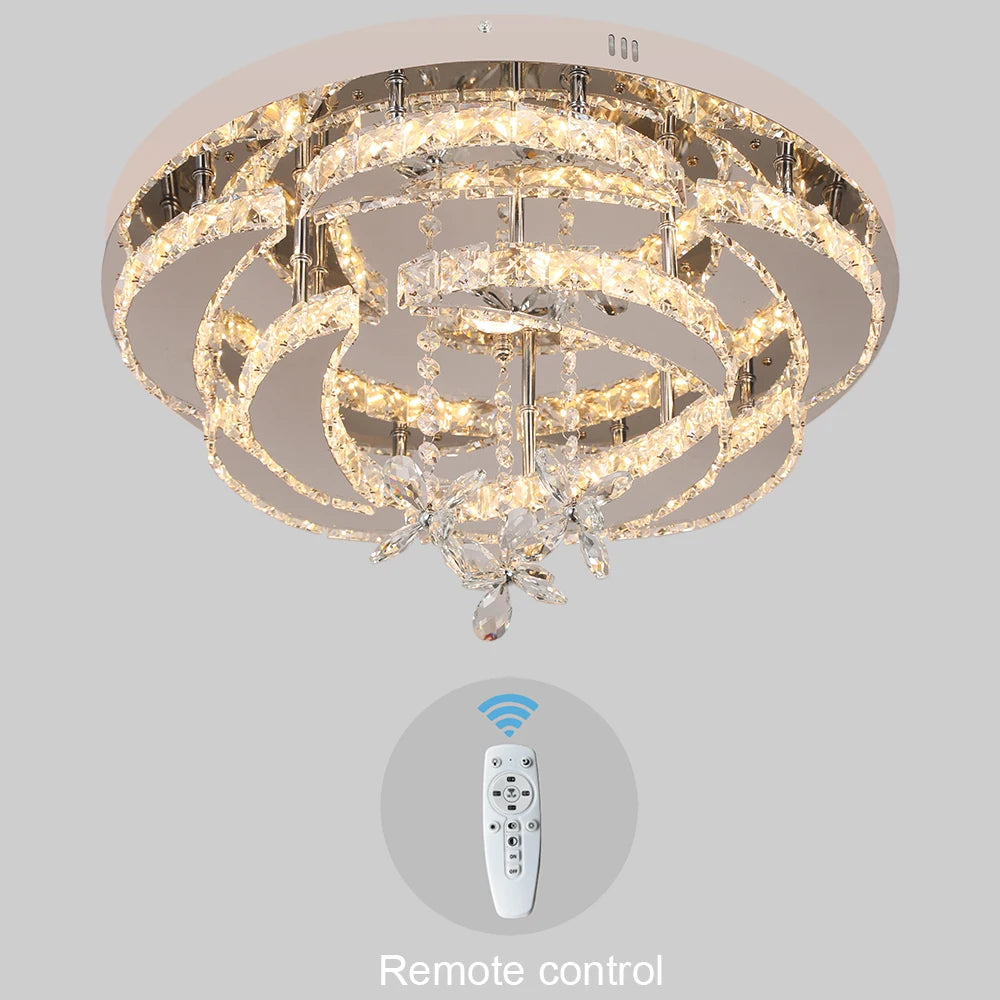 VETRULUS Modern Crystal LED Chandelier Ceiling Light Dimmable