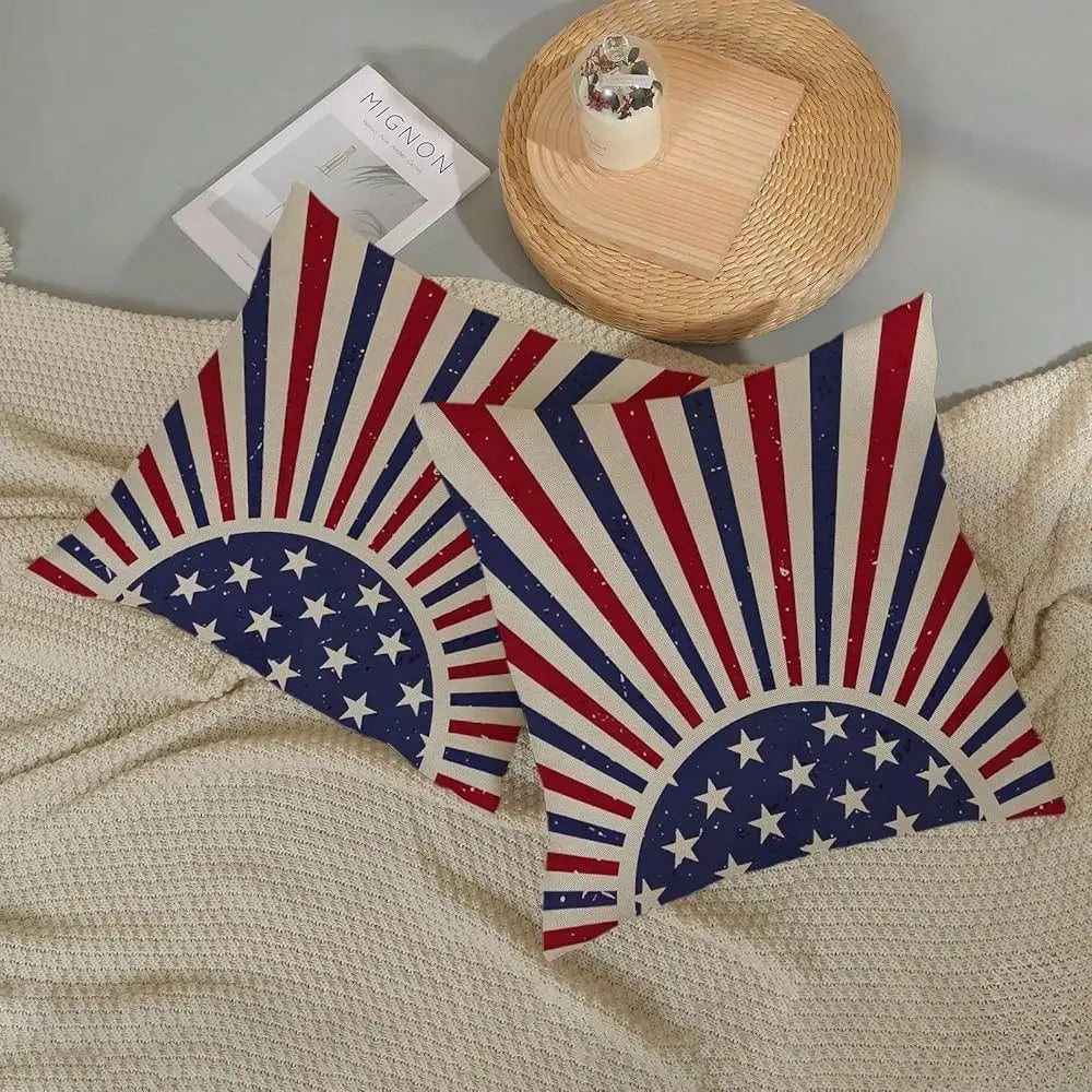 July Patriotic Pillow Covers 2 Pack