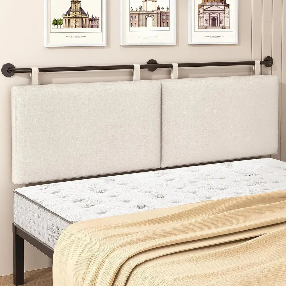 Wall Mounted Bed Board With Linen Upholstery Headboard