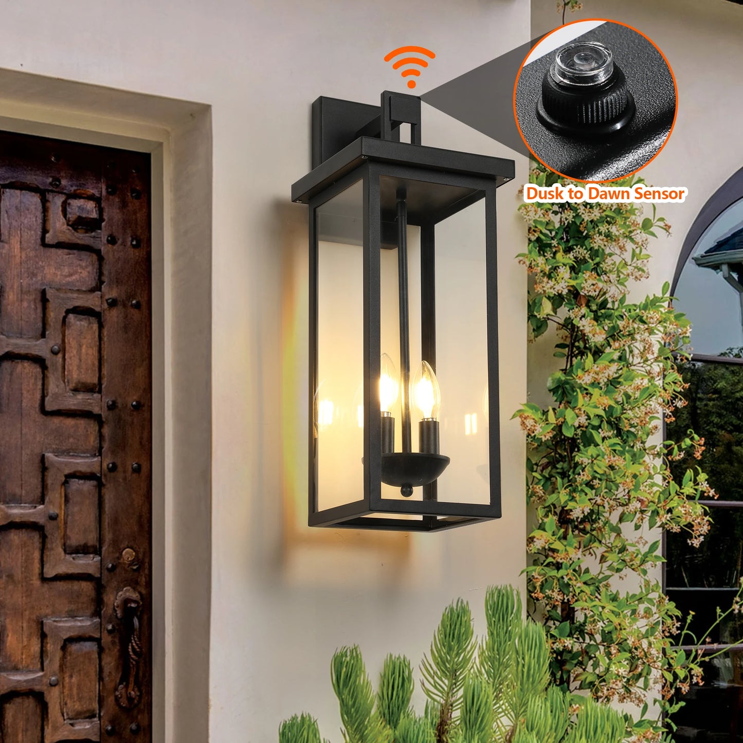 ARLGSITE Outdoor Wall Lantern With Dusk To Dawn Sensor