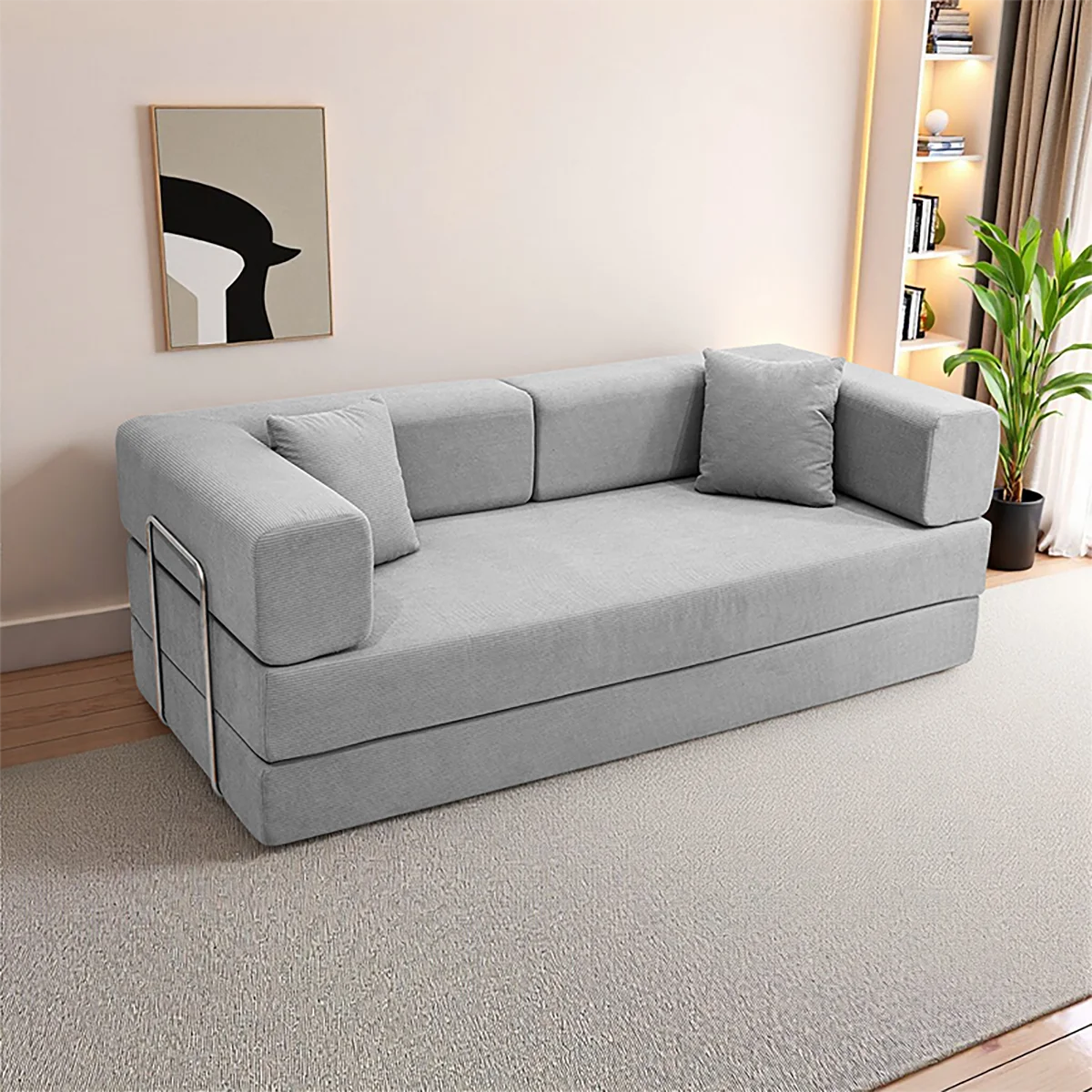 Foldable Sofa Bed With Removable Backrest For Living Rooms