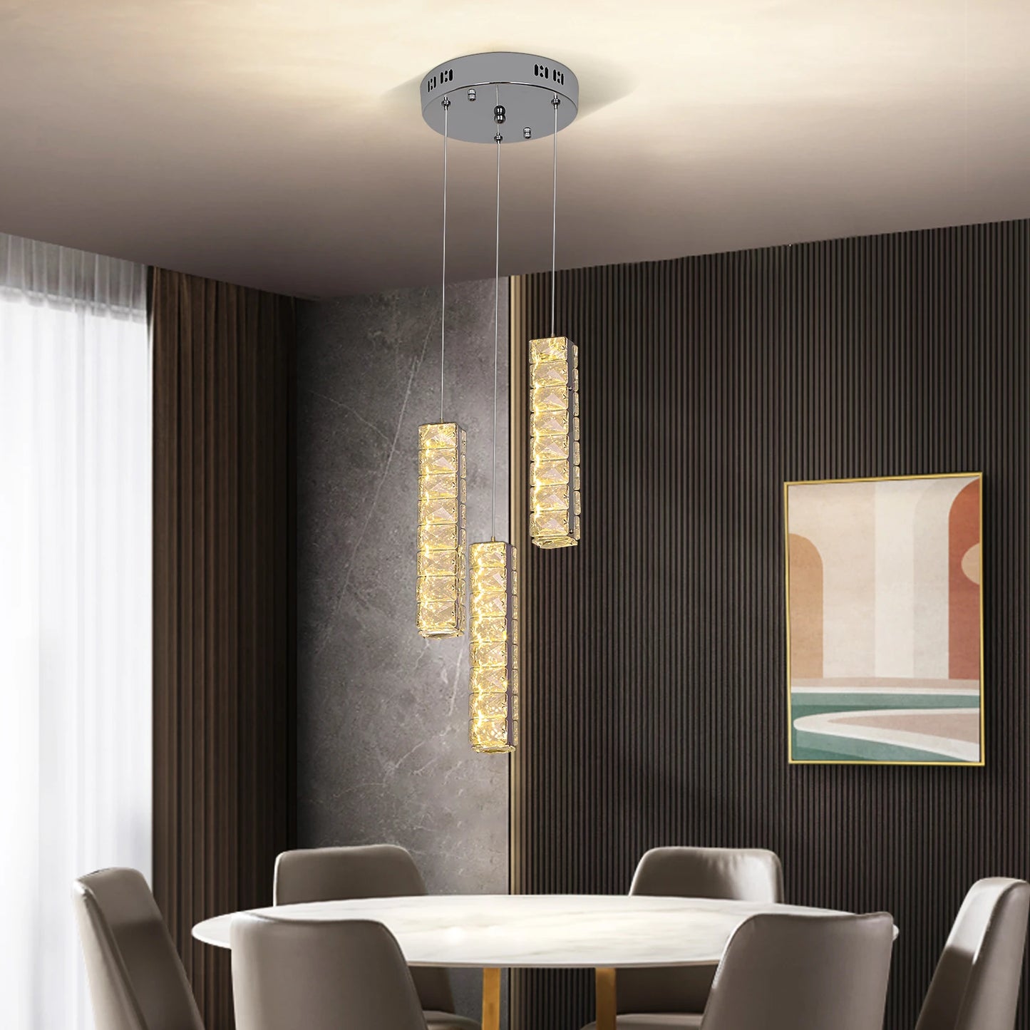 Vetrulus Nordic K9 Crystal Ceiling Lamp Pendant Chandelier