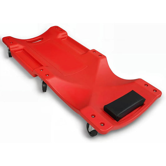 Mechanic Creeper With Padded Headrest And Tool Trays
