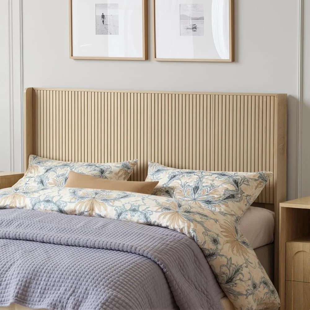 Fluted Wooden Headboard, Modern Farmhouse, Wall Mounted