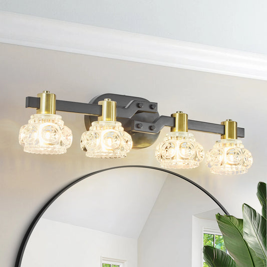 ARLGSITE Vintage 4-Light Wall Sconce With Crystal Shades