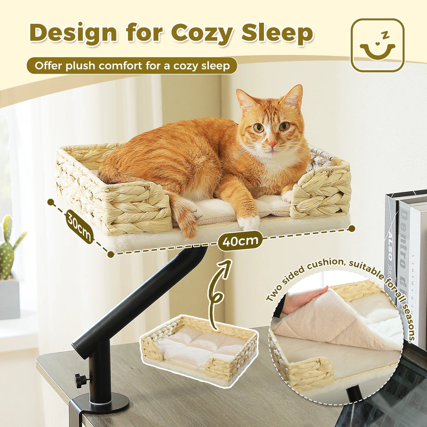 PAWZ Road Cat Desk Bed 360° Rotatable Plush Sofa Stand