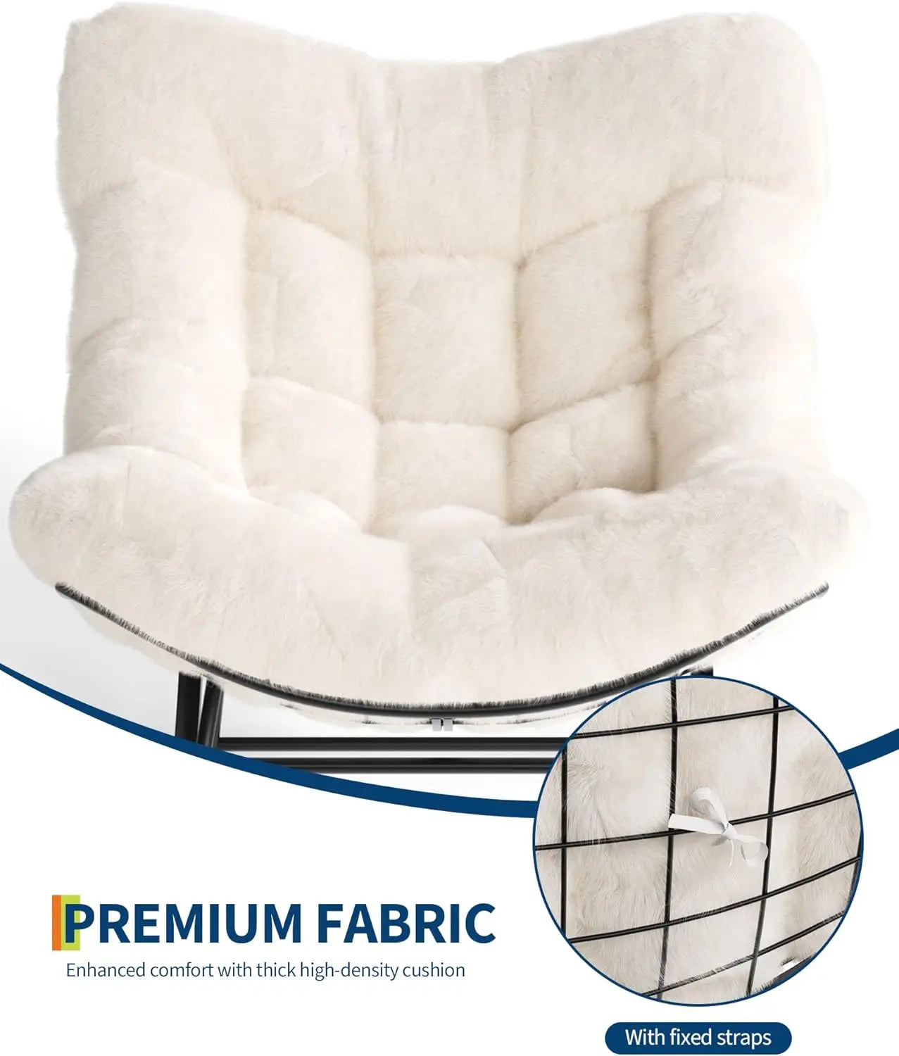 TWISTER.CK Outdoor Papasan Rocking Chair With Footrest