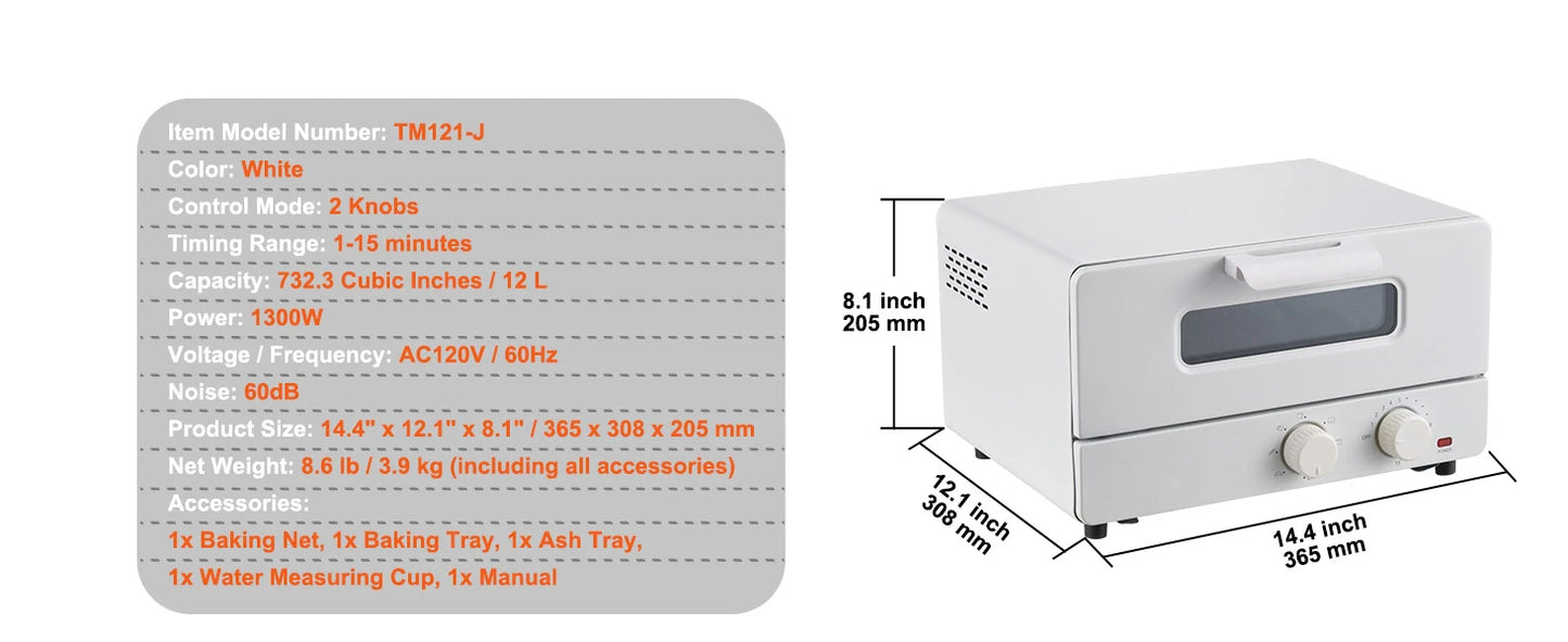 SucceBuy 5-In-1 Steam Oven Toaster Countertop Combo