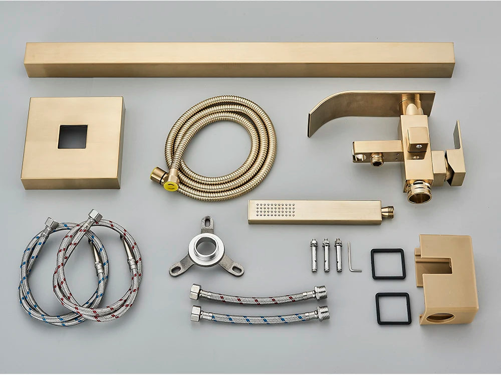 Poqihy Chrome Floor Mounted Bathtub Shower Faucet Waterfall Spout