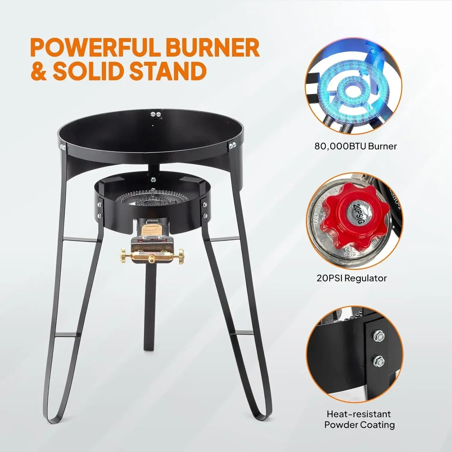 Concave Comal Set With 80000 BTU Propane Stove Discada Cooker