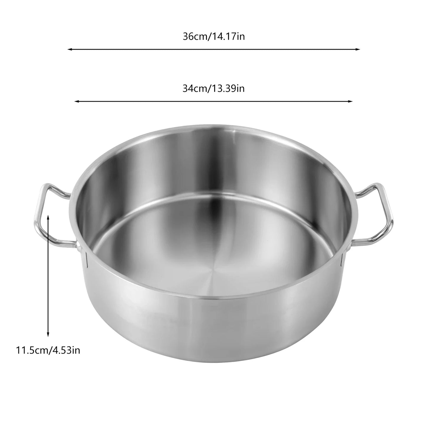 Stainless Steel Stock Pot With Glass Lid For Gas Ceramic