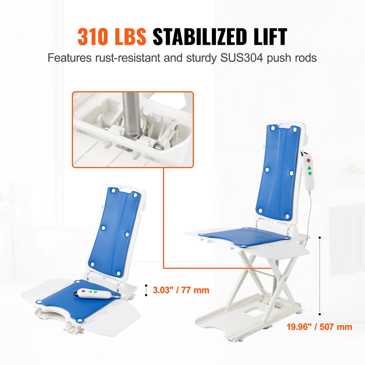 SucceBuy Electric Chair Lift For Seniors, Height Adjustable, 310 Lbs