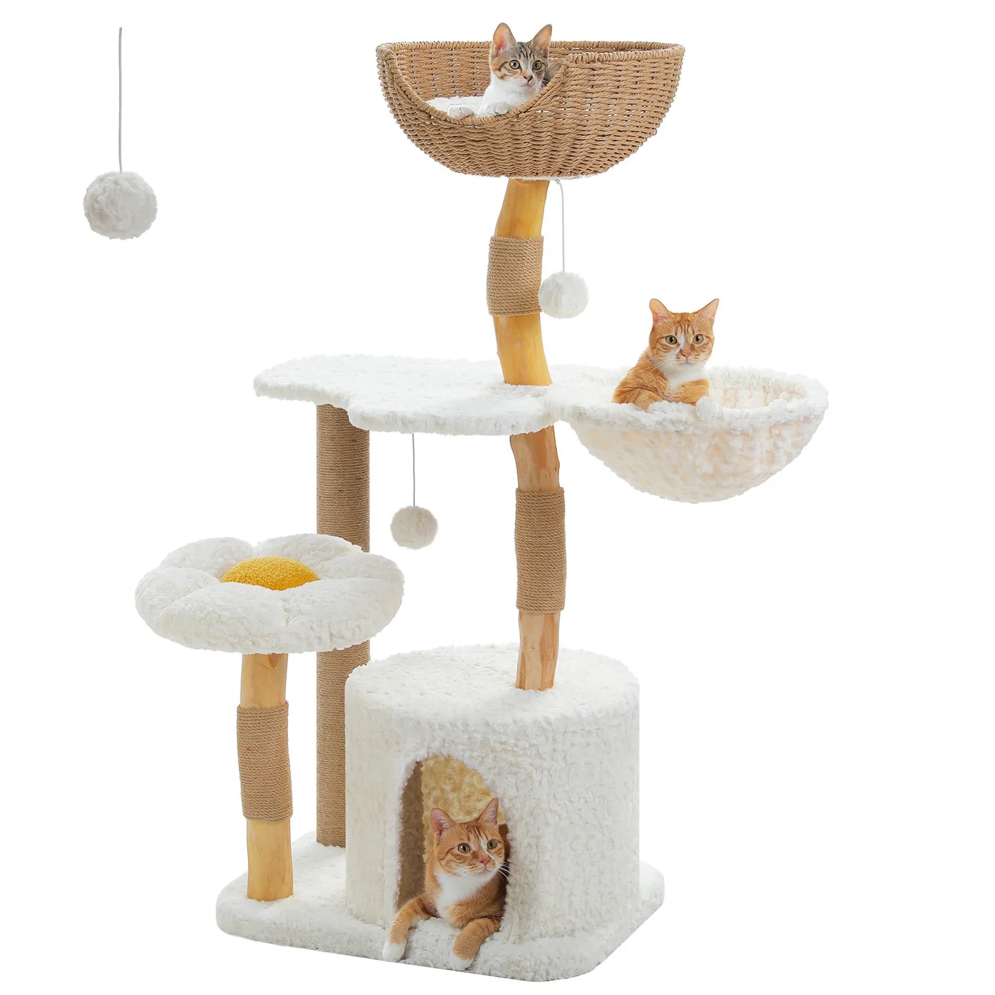 PAWZ Road Modern Solid Wood Cat Tree With Condo