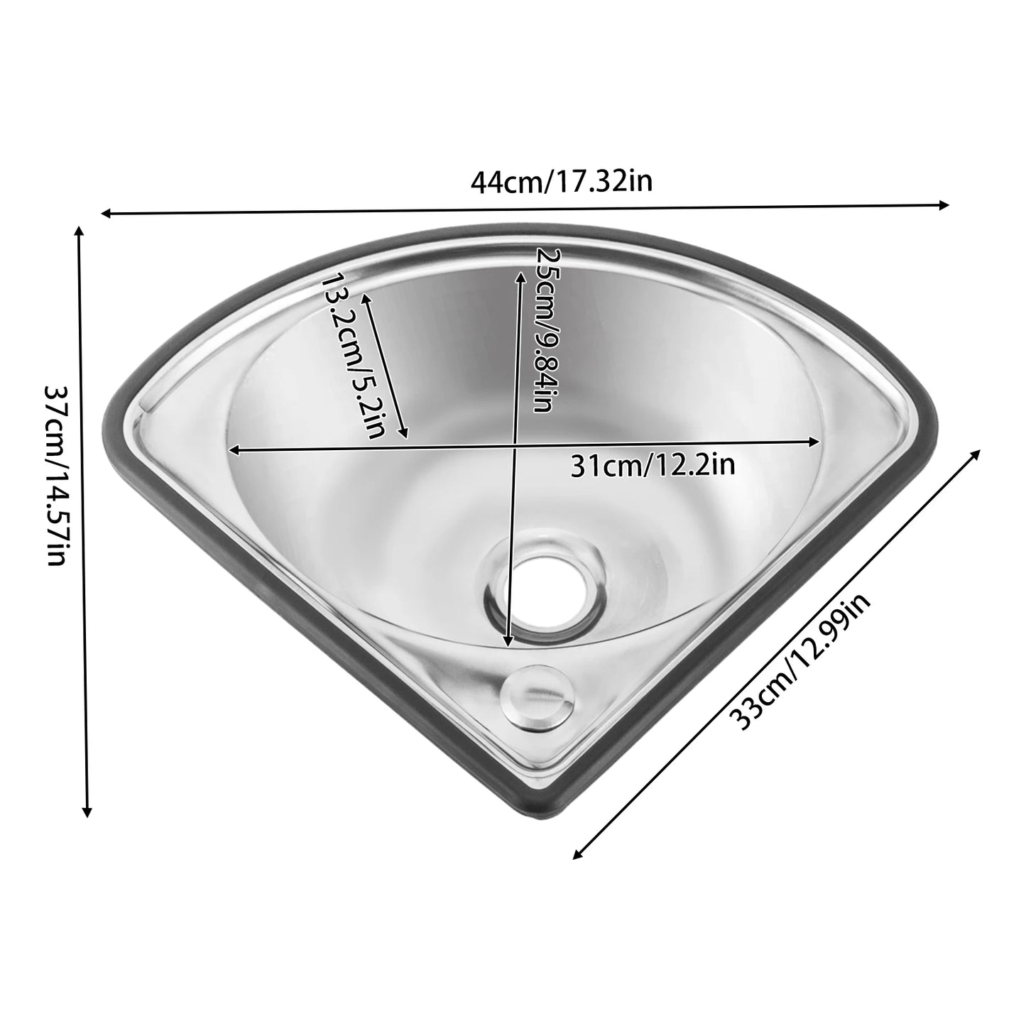 Bymaocar Corner Wall-Mounted Triangular Hand Basin Sink With Faucet