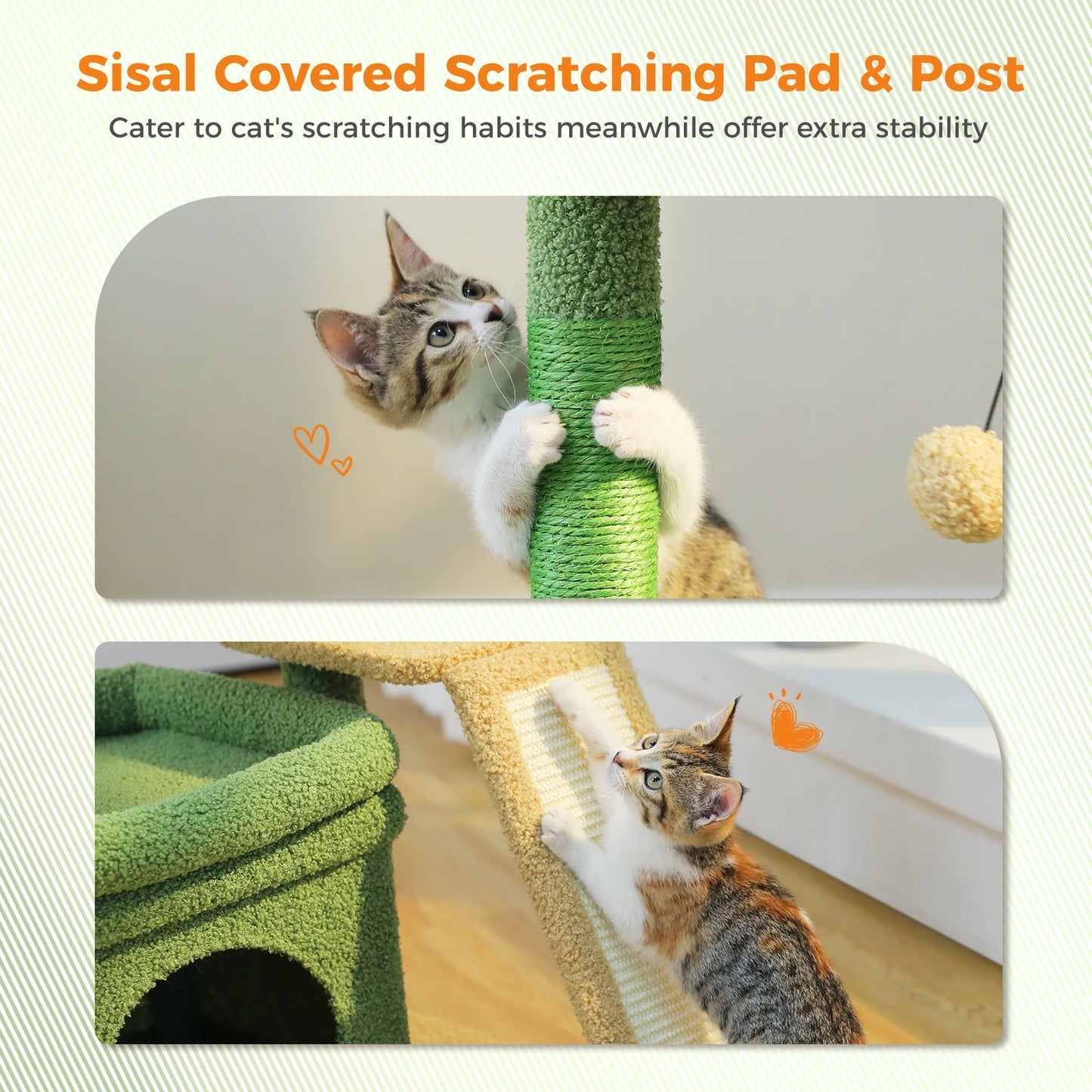 PAWZ Road Small Indoor Cat Tree With Sisal Scratching Post