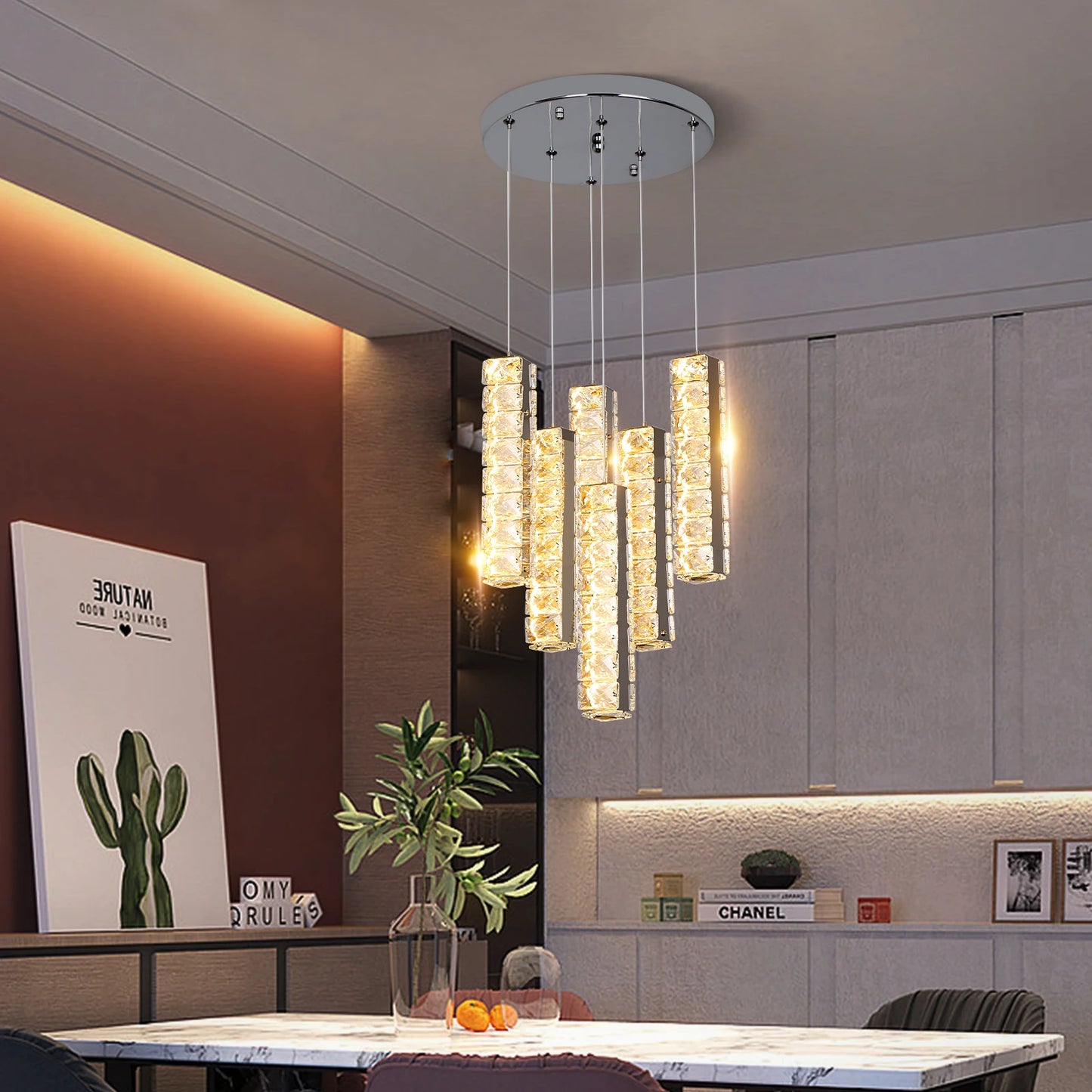 Vetrulus Nordic K9 Crystal Ceiling Lamp Pendant Chandelier