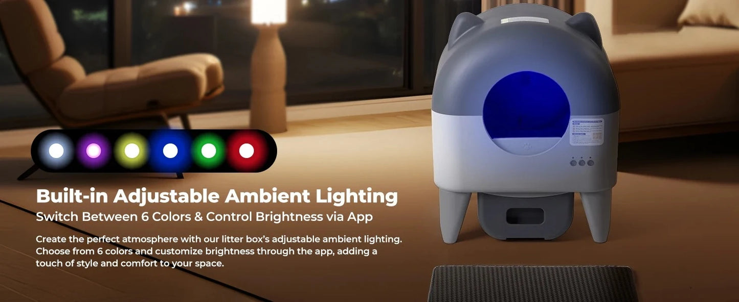 Lunapurr Automatic Self-Cleaning Cat Litter Box With App