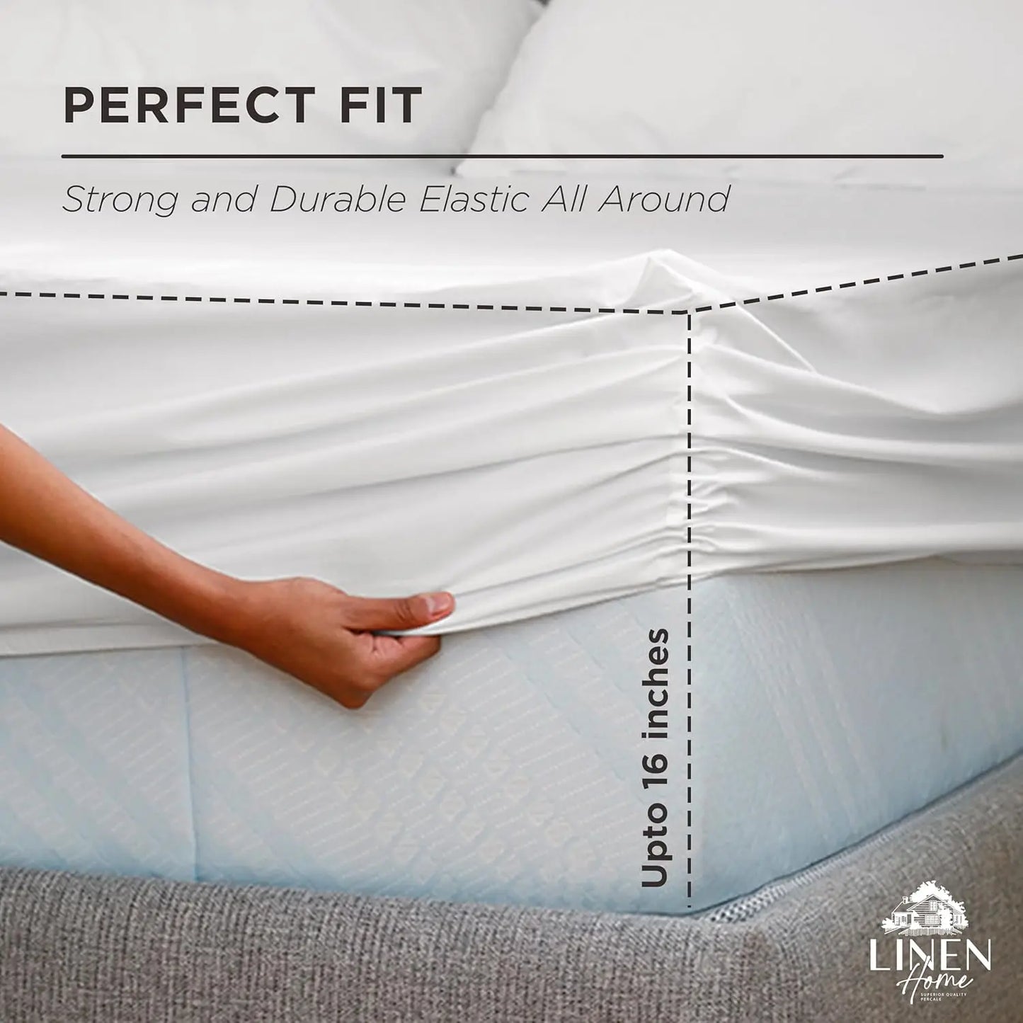 100 Percent Cotton Percale Fitted Sheet With Crisp Bed Linen