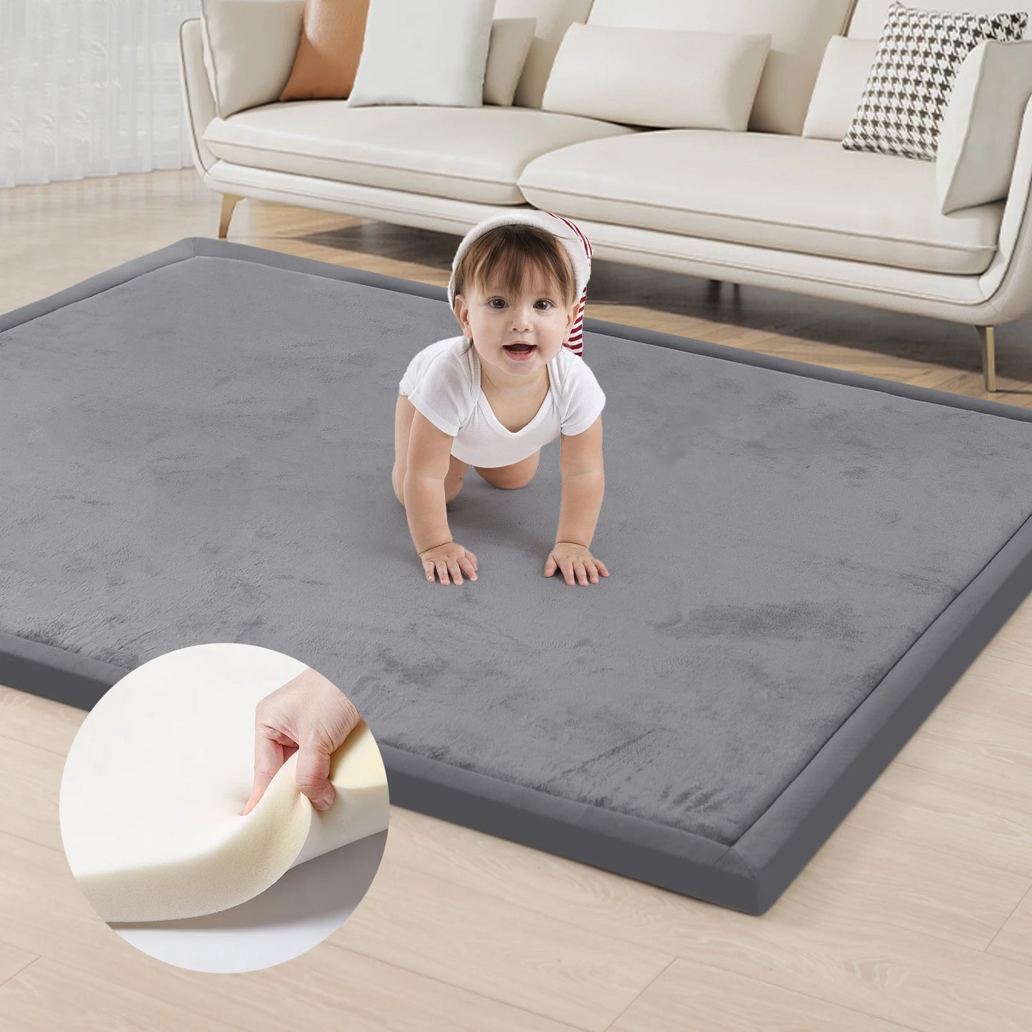 Huloo Sleep Memory Foam Floor Mat With Non Slip Bottom