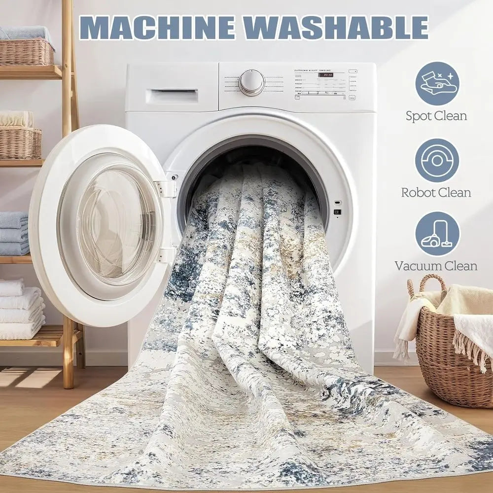 Indoor Flat-Woven Polyester Rug Solid Pattern