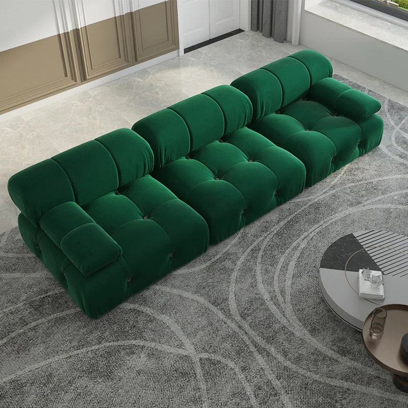 Sdorens Velvet Convertible Modular Sectional Sofa