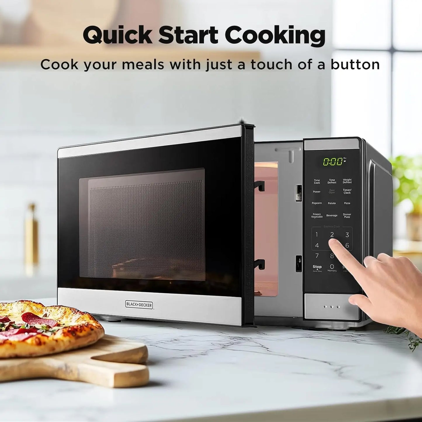 BLACK+DECKER Microwave Countertop Oven With Auto Menus, 900W