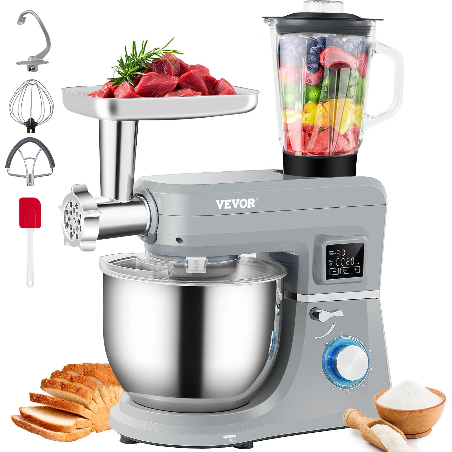 VEVOR 5 In 1 Stand Mixer Multifunctional Electric Kitchen Mixer