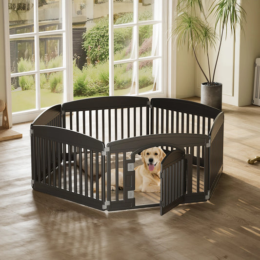 JHK Plastic Dog Playpen Expandable Pet Fence For Dogs