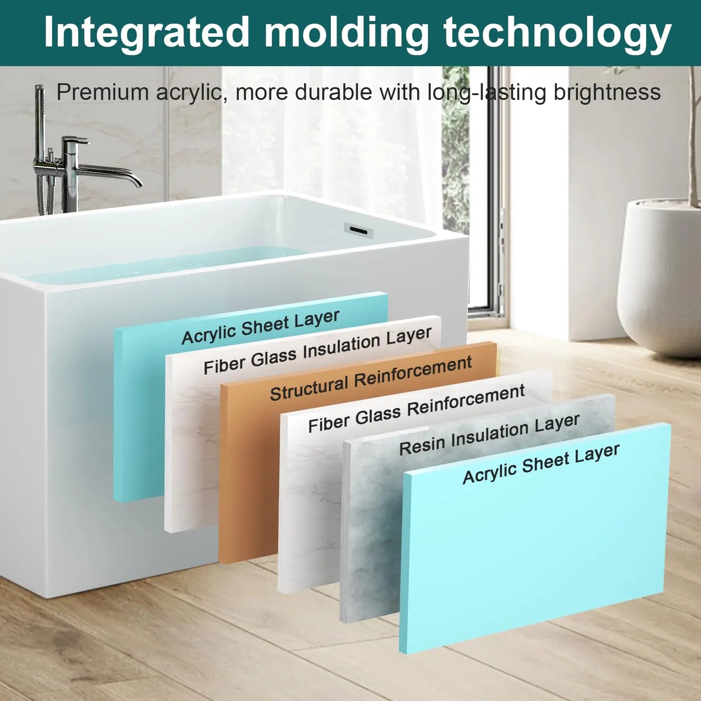 SH.KL Acrylic Freestanding Bathtub With Seat Chrome Overflow Drain
