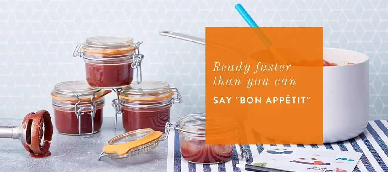 Six-Pack Glass Storage Jars With Lids Airtight BPA-Free