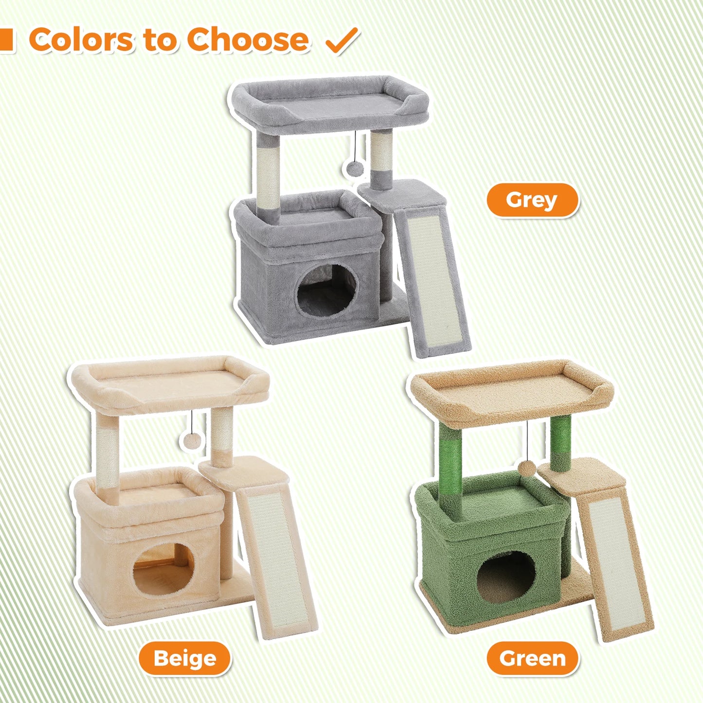 PAWZ Road Small Indoor Cat Tree With Sisal Scratching Post