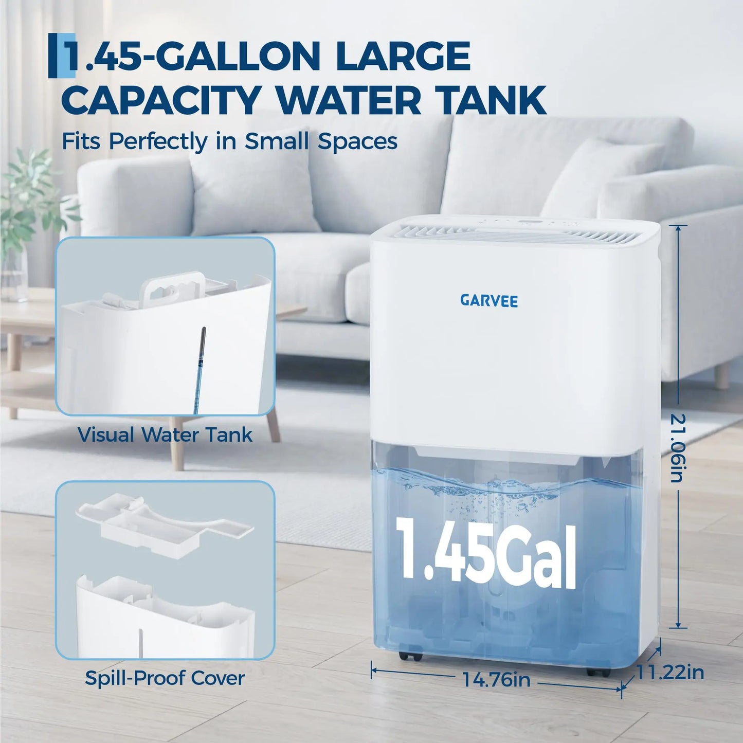 HiMISS Basement Dehumidifier For Large Rooms With Auto Shut Off
