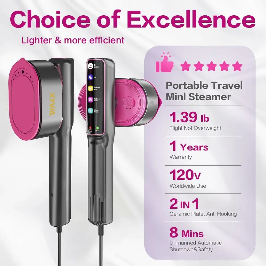Abay 1200W Portable Handheld Garment Steamer With Fast Heat-Up