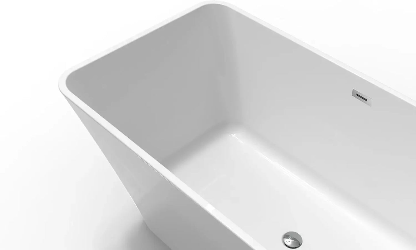 Freestanding Acrylic Bathtub With Chrome Drain Spa Upgrade