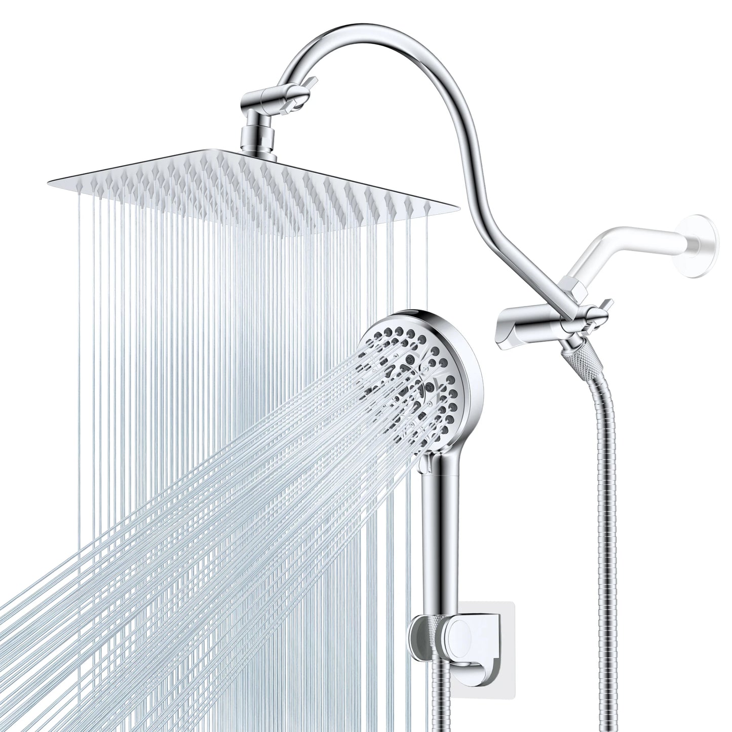 Hibbent High Pressure Rainfall Shower Head With Extension Arm